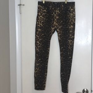 Forever 21 cheetah leopard skinny jeans 32x30